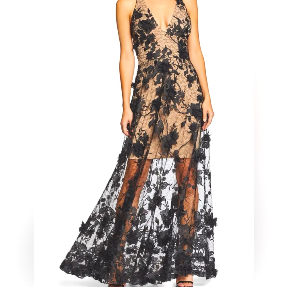 Lace Dress the Population gown. Sidney 3 D lace gown. Never worn. Size small.